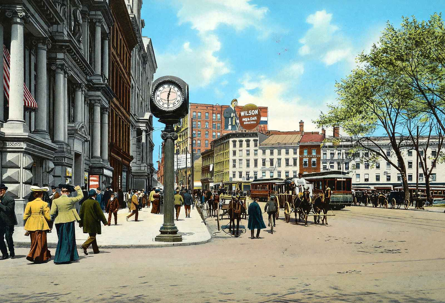 Main Street from City Hall Square Hartford in 1904 Vintage Print (7 Sizes)