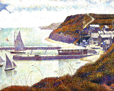 Harbour at Port-En-Bessin at High Tide by Georges Seurat 8x10" Art Print