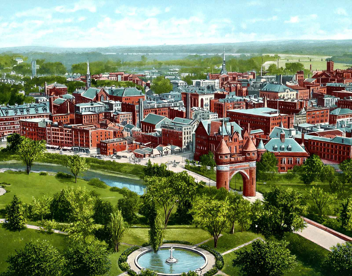 View from the Capitol Hartford in 1907 Vintage Print (7 Sizes)