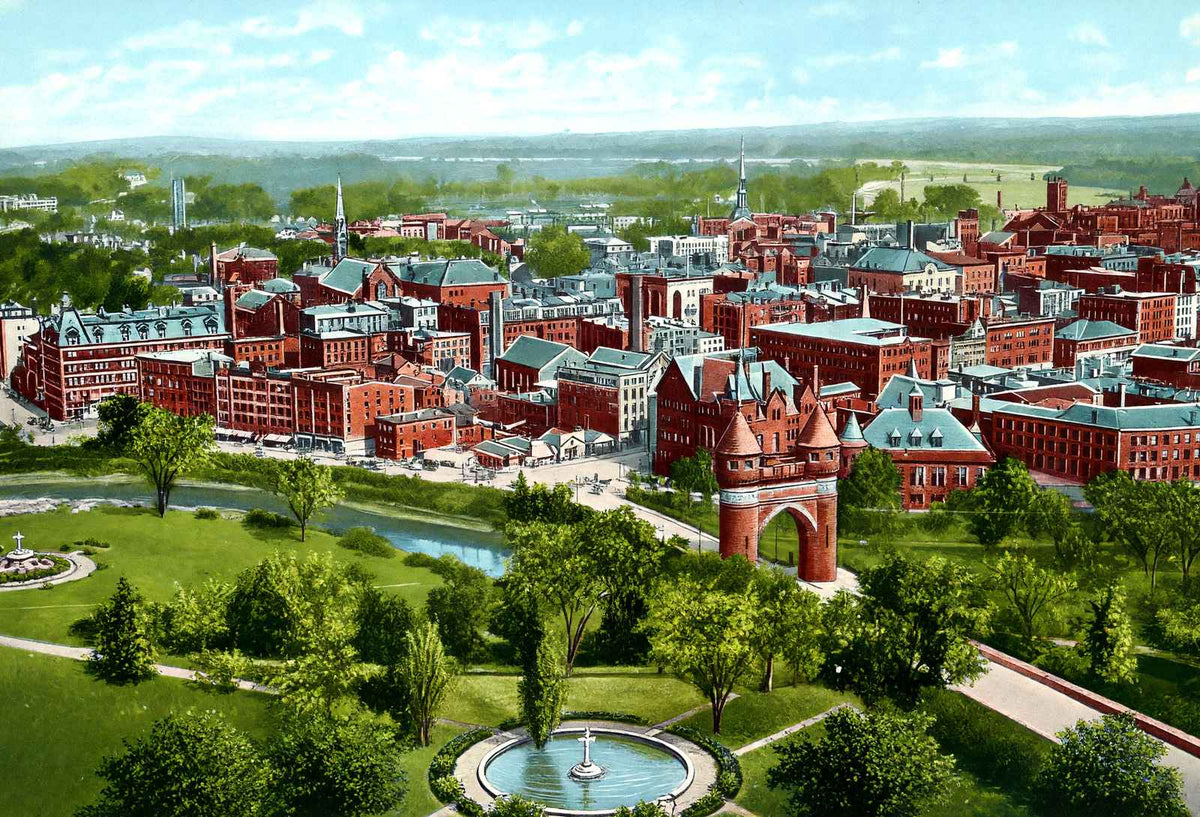 View from the Capitol Hartford in 1907 Vintage Print (7 Sizes)