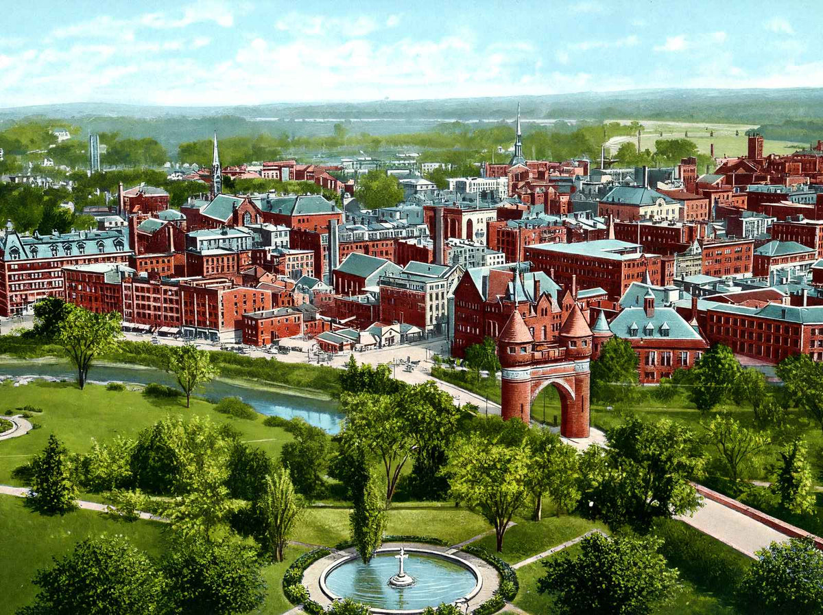View from the Capitol Hartford in 1907 Vintage Print (7 Sizes)