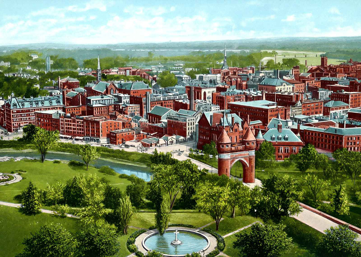 View from the Capitol Hartford in 1907 Vintage Print (7 Sizes)