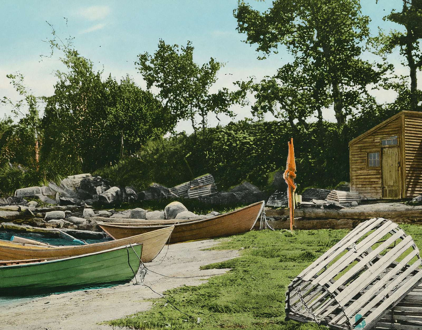 Haunt of the Lobsterman Near Portland Maine in 1908 Vintage Print (7 Sizes)