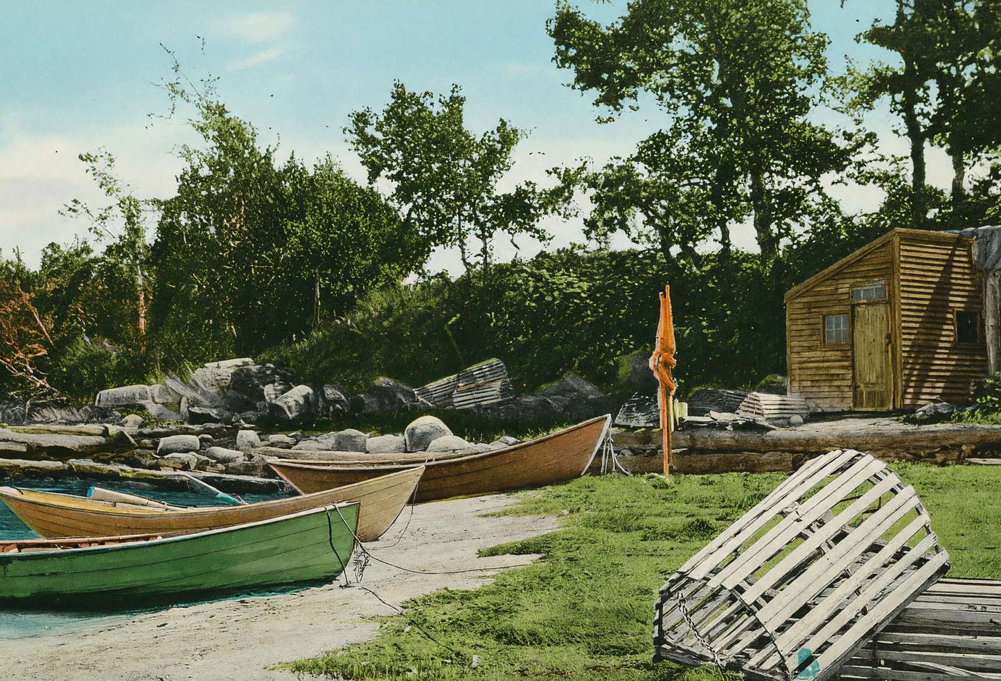 Haunt of the Lobsterman Near Portland Maine in 1908 Vintage Print (7 Sizes)