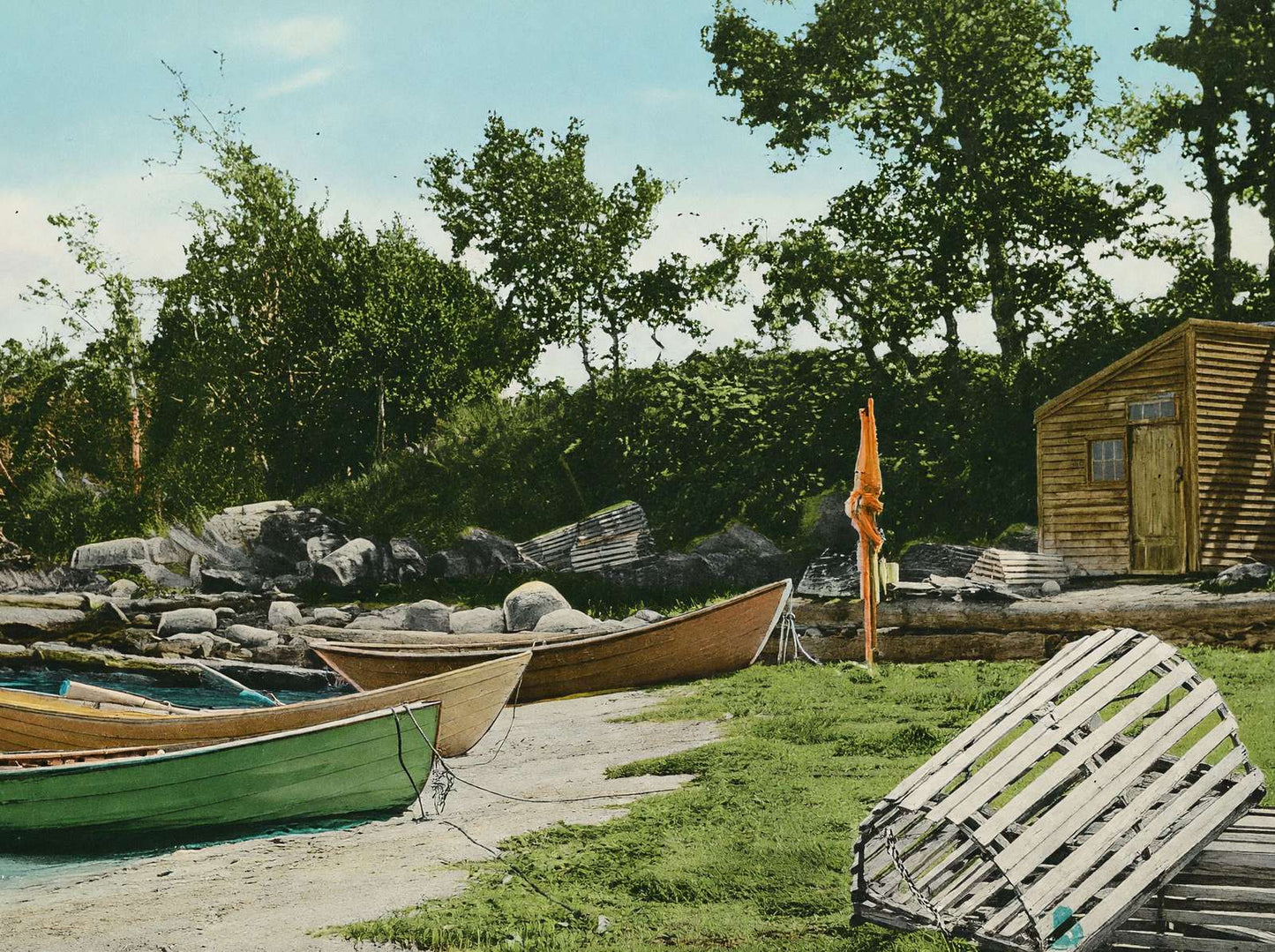 Haunt of the Lobsterman Near Portland Maine in 1908 Vintage Print (7 Sizes)