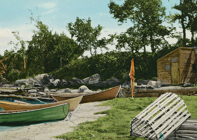 Haunt of the Lobsterman Near Portland Maine in 1908 Vintage Print (7 Sizes)