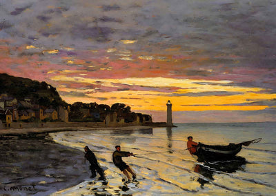 Hauling a Boat Ashore, Honfleur 1864 by Claude Monet Art Print (6 Sizes)