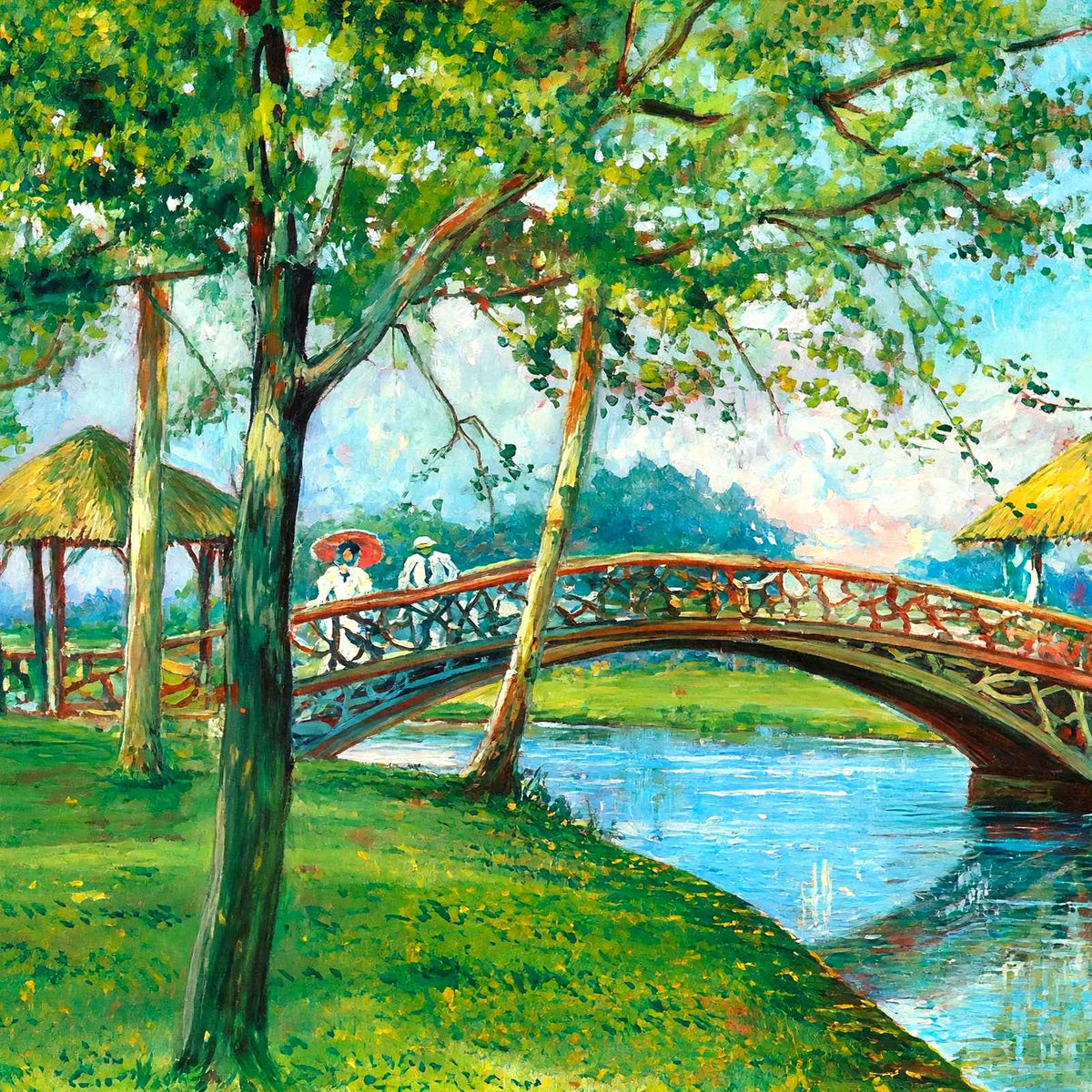 Park at Waialua Oahu in 1908 Art Print (7 Sizes) - Archival Paper