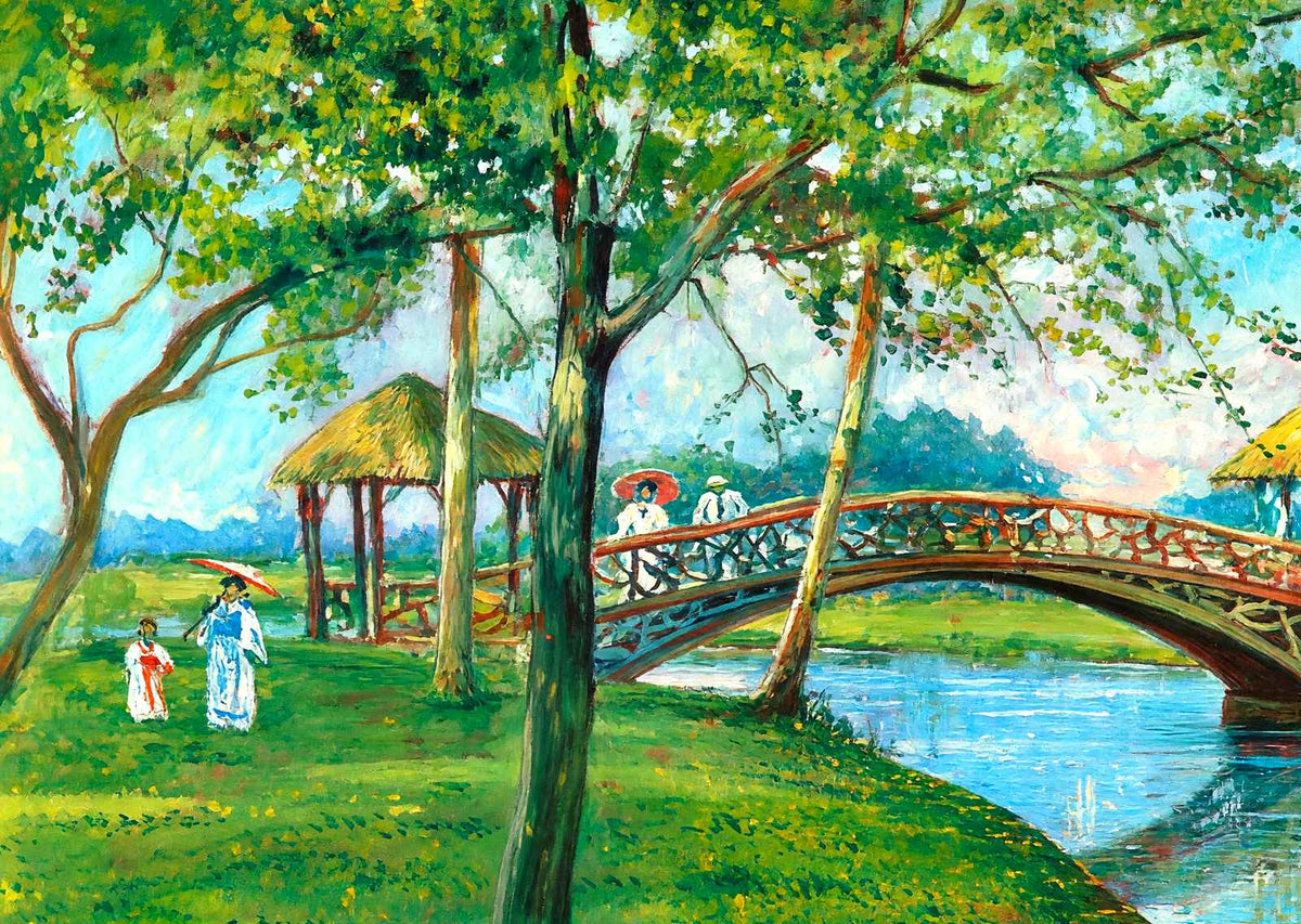 Park at Waialua Oahu in 1908 Art Print (7 Sizes) - Archival Paper