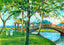 Park at Waialua Oahu in 1908 Art Print (7 Sizes) - Archival Paper