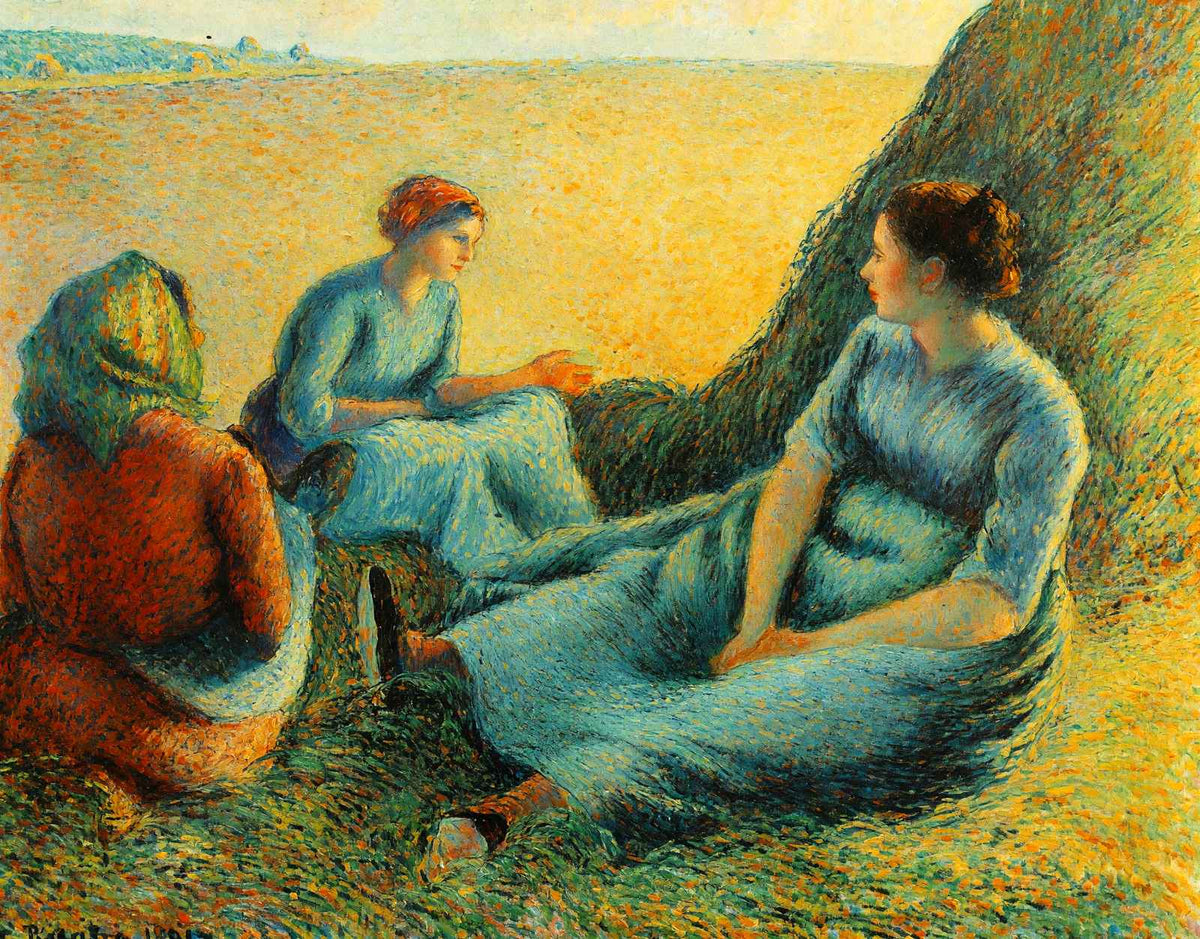 Haymakers Resting 1891 Painting by Camille Pissarro Art Print (6 Sizes)
