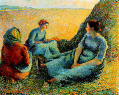 Haymakers Resting Painting by Camille Pissarro 8x10" Art Print - Premium Quality