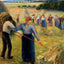 Haymaking at Eragny painting by Camille Pissarro (1891)