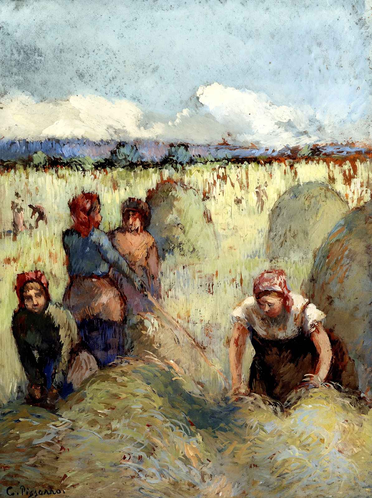 Haymaking Art Print 1895 Painting by Camille Pissarro (6 Sizes) - Premium Print
