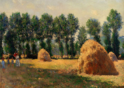 Haystacks at Giverny (1885) Art Print Painting by Claude Monet (6 Sizes)
