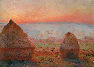 Haystacks at Giverny, the Evening Sun Art Print 1888 by Claude Monet (6 Sizes)
