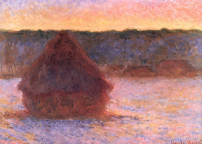 Haystacks at Sunset, Frosty Weather 1891 by Claude Monet Art Print (6 Sizes)