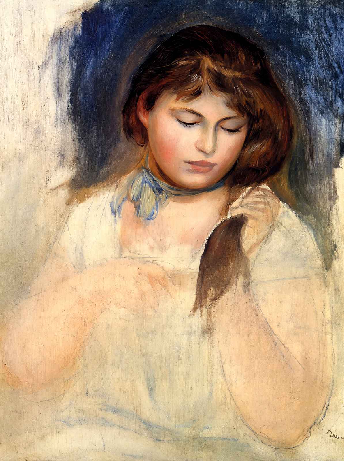 Head of Gabrielle 1895 Painting by Pierre-Auguste Renoir Art Print (6 Sizes)