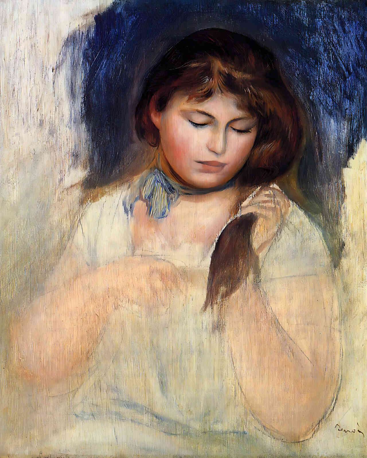 Head of Gabrielle Painting by Pierre-Auguste Renoir 8x10" Art Print - Acid Free