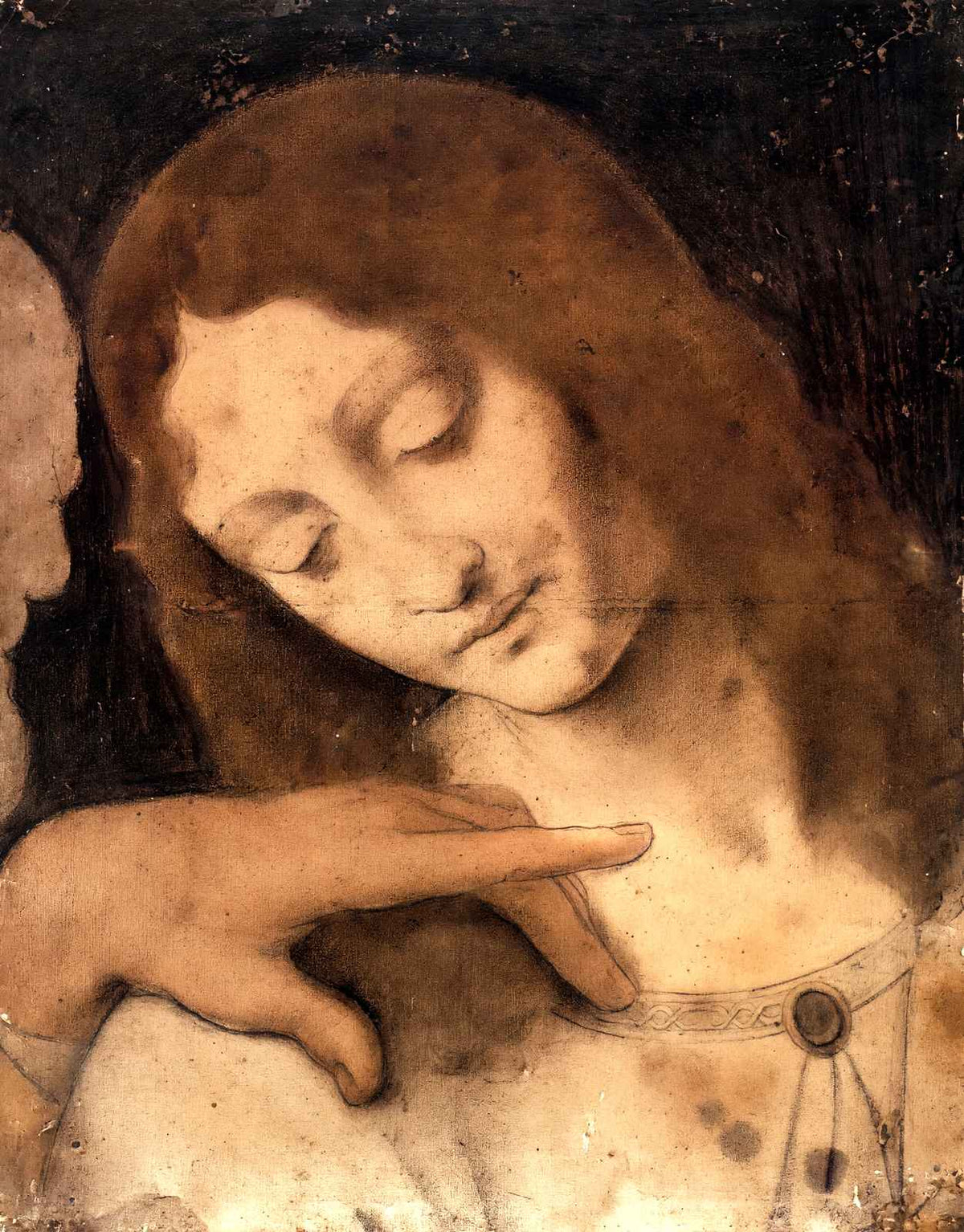 Head of St. John the Evangelist Art Print 1495 by Leonardo da Vinci (6 Sizes)