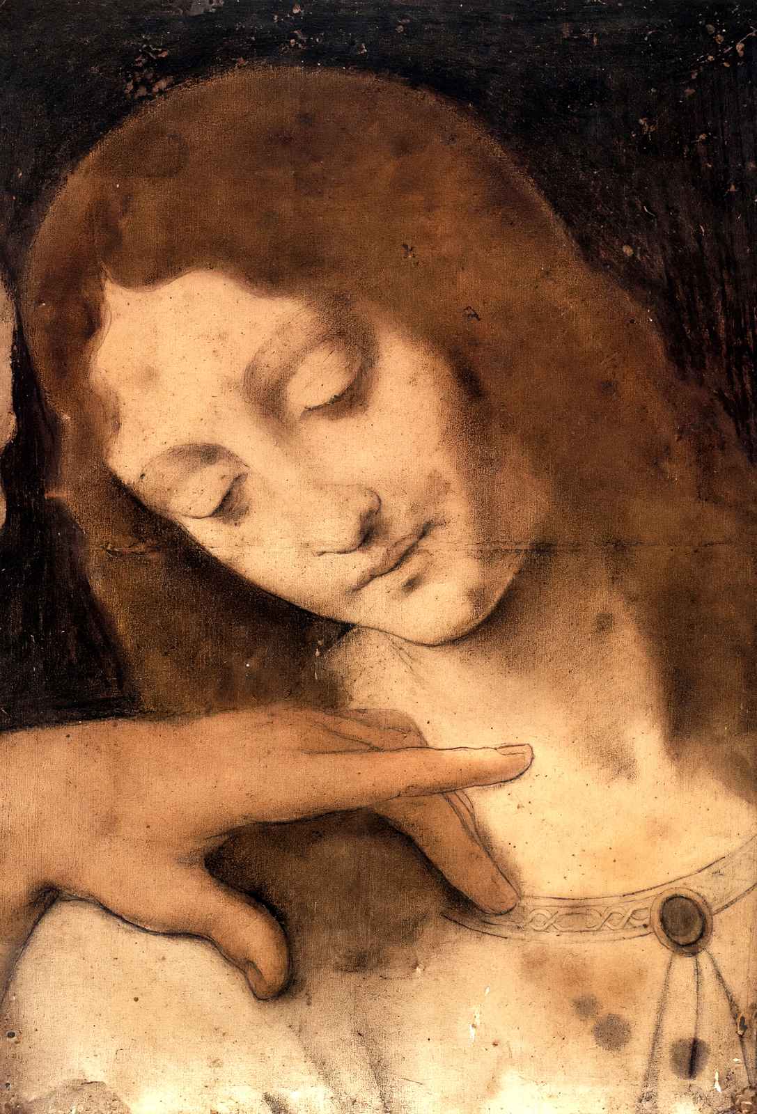Head of St. John the Evangelist Art Print 1495 by Leonardo da Vinci (6 Sizes)