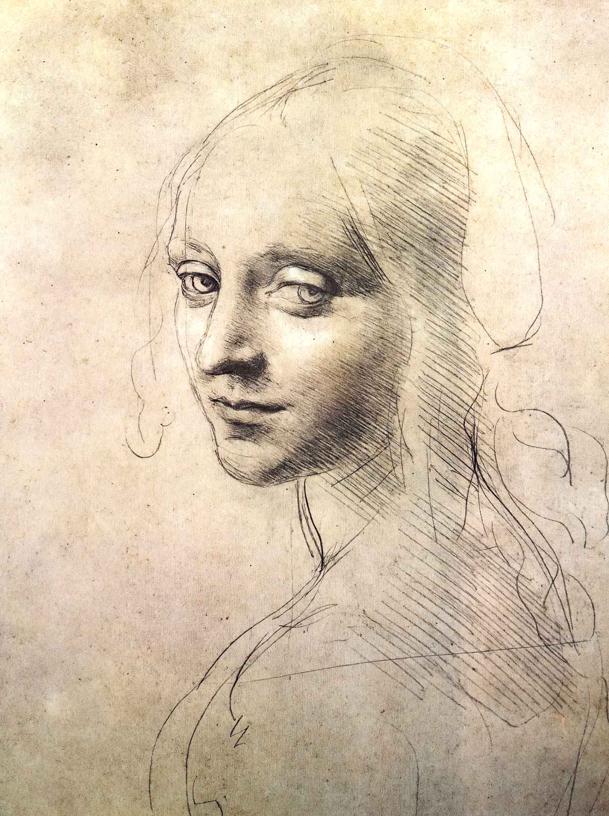 Head of a Girl Art Print 1483 Painting by Leonardo da Vinci (6 Sizes) - Restored