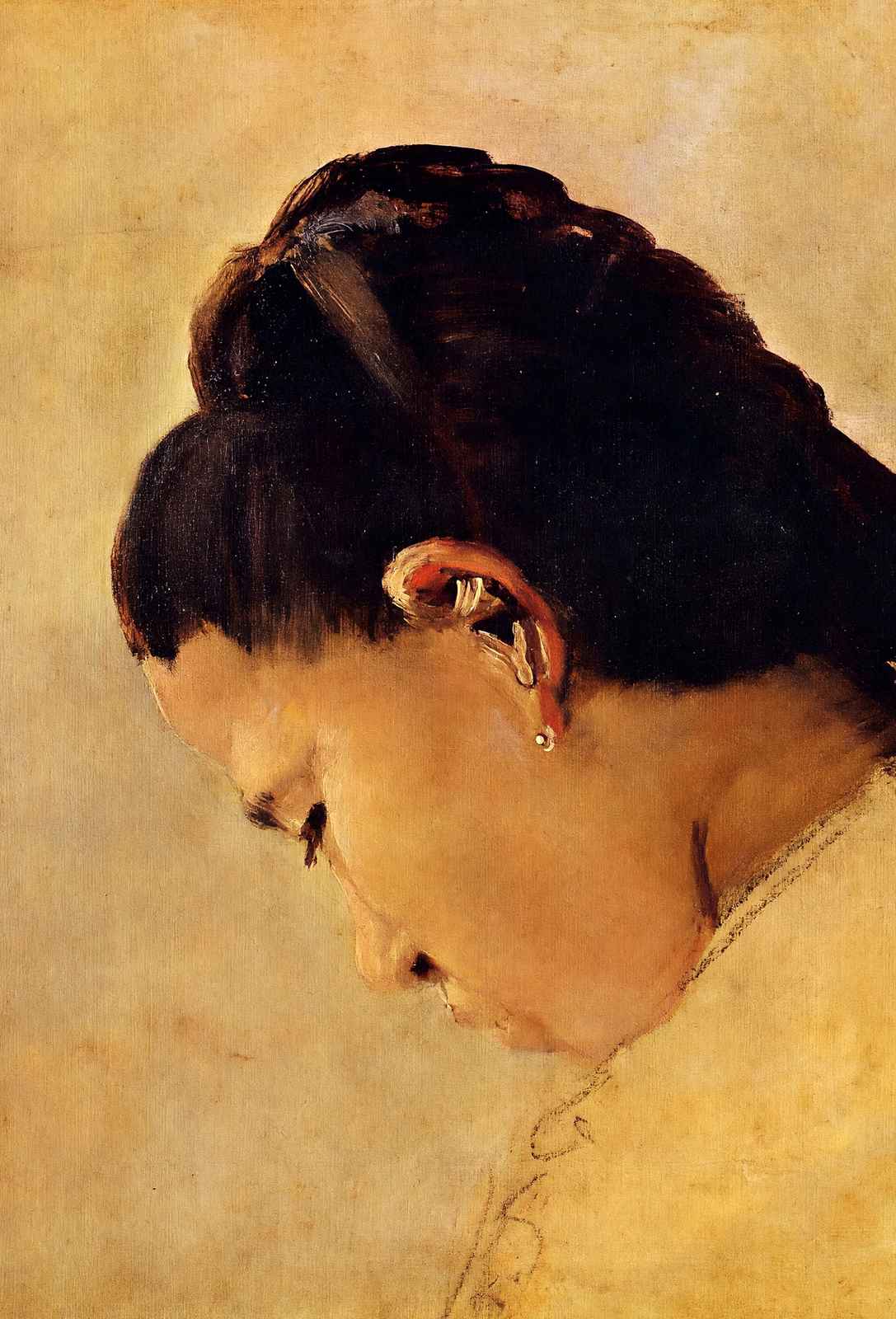 Head of a Girl 1879 Painting by Georges Seurat Art Print (6 Sizes)