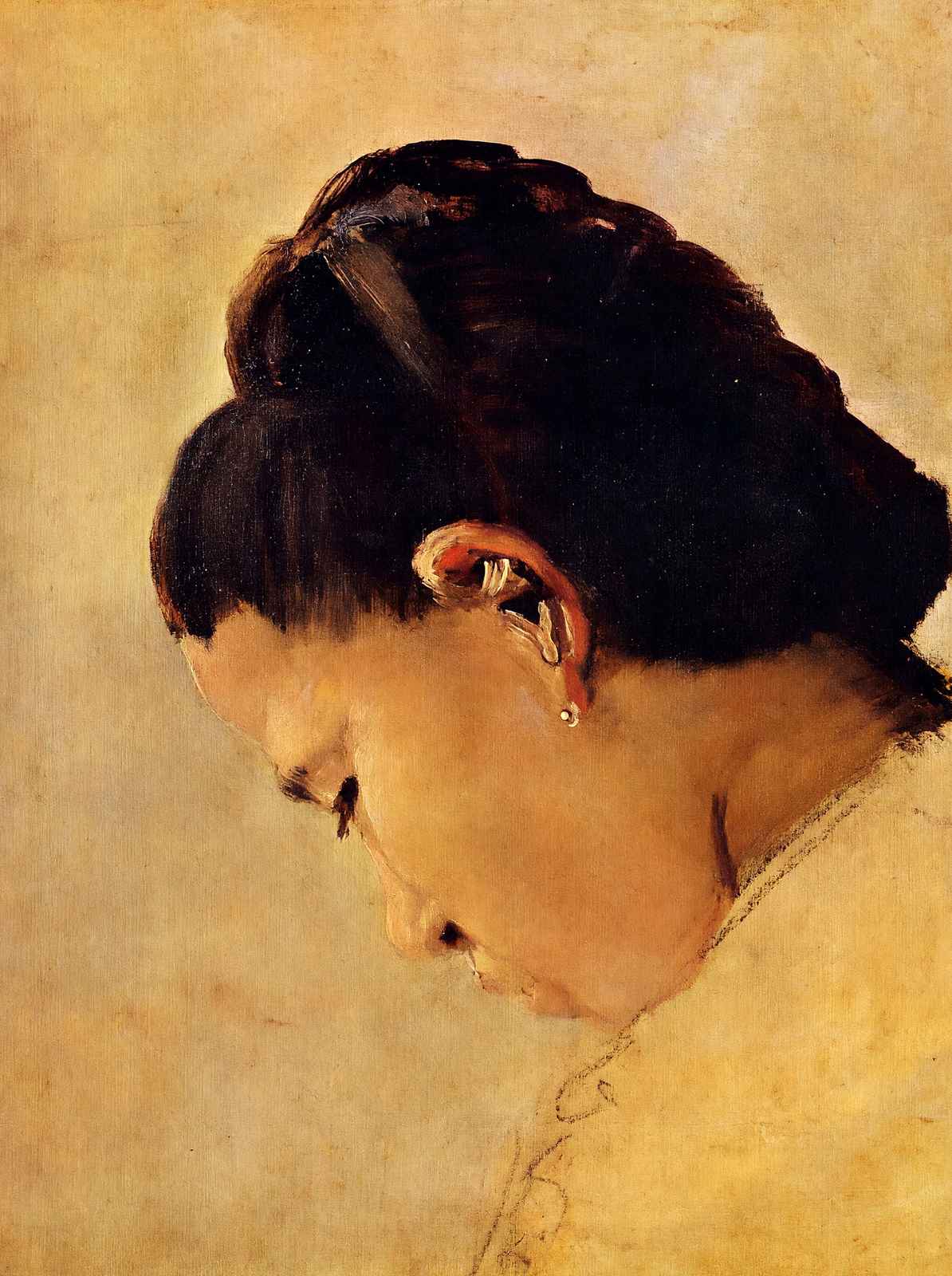 Head of a Girl 1879 Painting by Georges Seurat Art Print (6 Sizes)