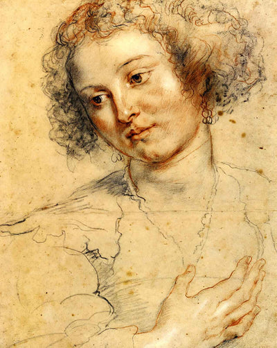 Head and Right Hand of a Woman art print by Peter Paul Rubens