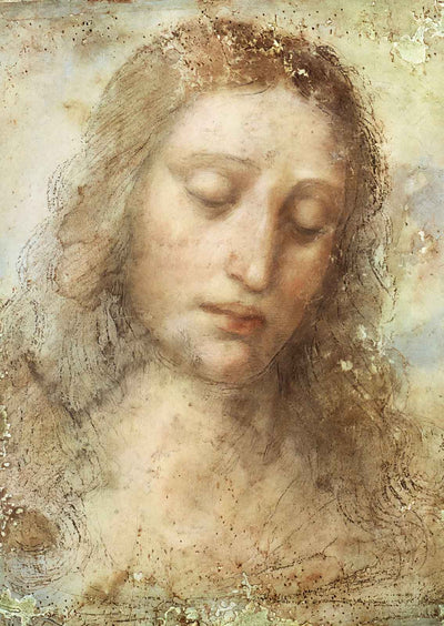 Head of Christ 1495 Painting by Leonardo da Vinci Art Print (6 Sizes)