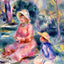 Head of a Young Woman (Red Hat) 1890 by Renoir Art Print (6 Sizes) - Enhanced