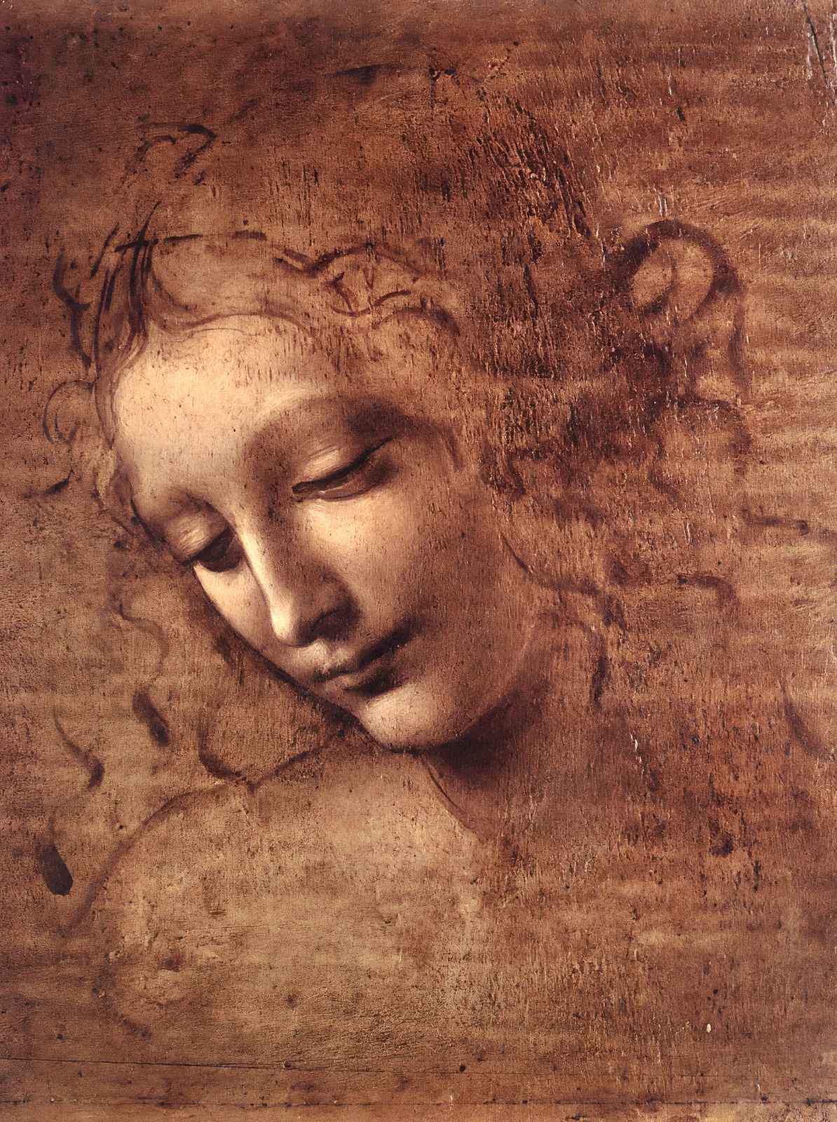 Head of a Young Woman with Tousled Hair (Leda) 1508 Art Print (6 Sizes)