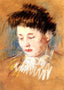 Head of Julie, Looking Down Art Print 1909 Painting by Mary Cassatt (6 Sizes)