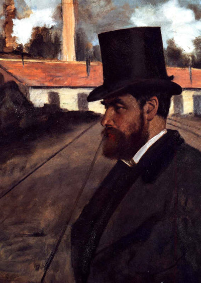 Henri Rouart in Front of His Factory Art Print 1875 by Edgar Degas (6 Sizes)