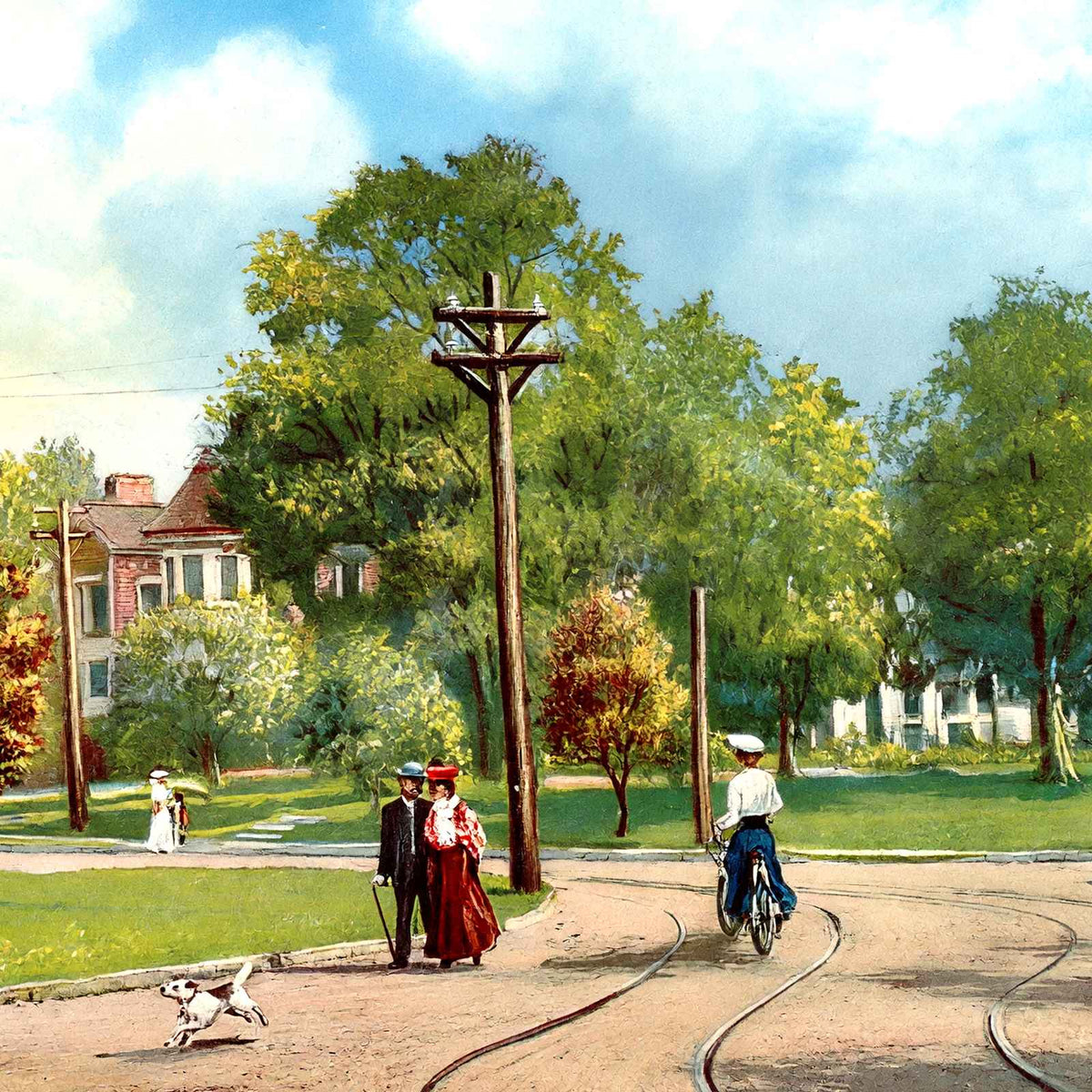 Highland Circle Birmingham Alabama in 1906 Vintage Print (7 Sizes) - Retouched