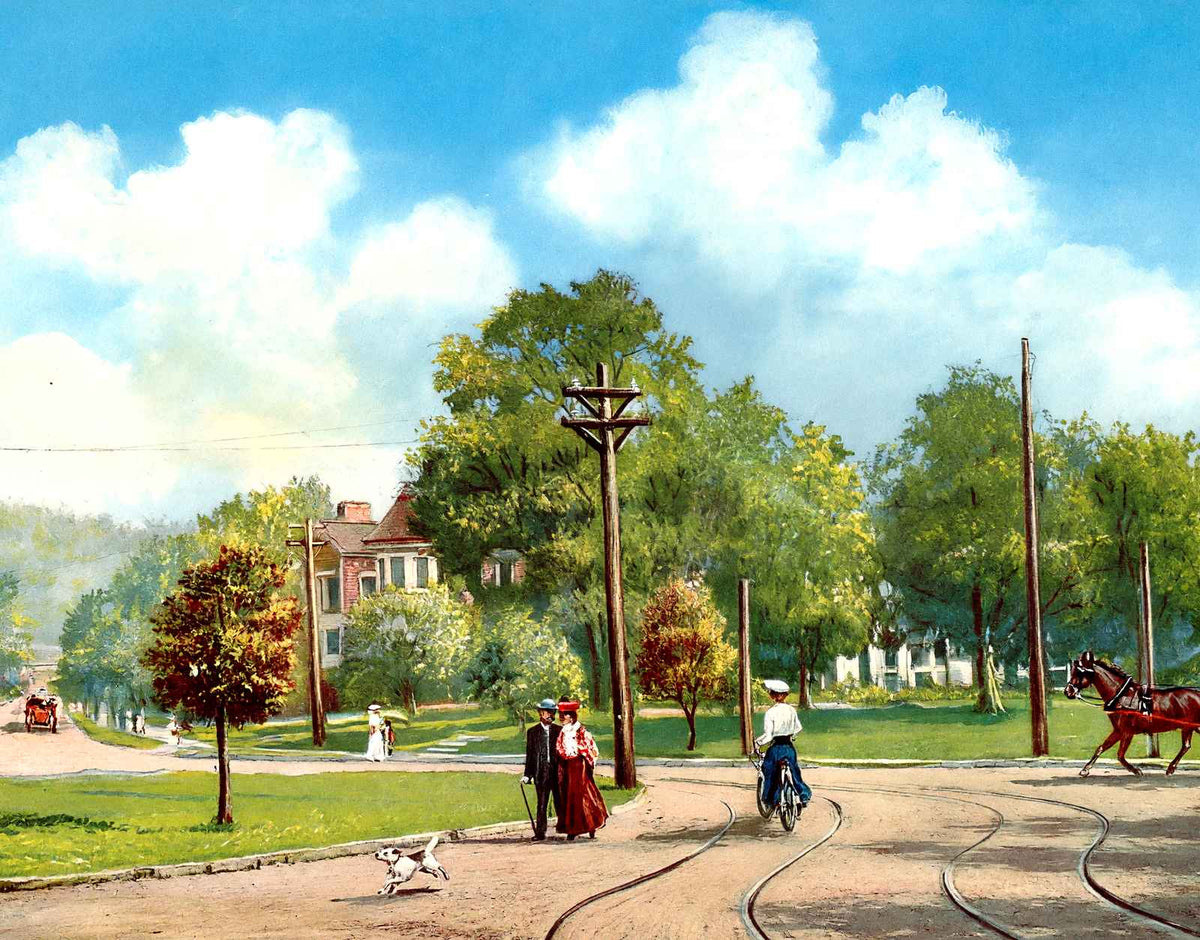 Highland Circle Birmingham Alabama in 1906 Vintage Print (7 Sizes) - Retouched