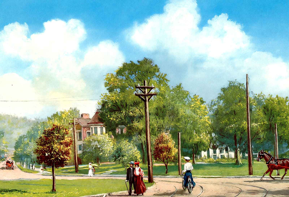 Highland Circle Birmingham Alabama in 1906 Vintage Print (7 Sizes) - Retouched
