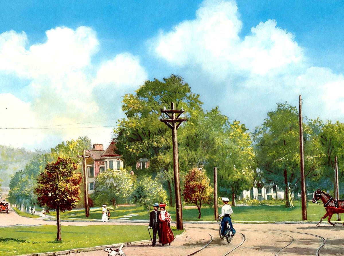 Highland Circle Birmingham Alabama in 1906 Vintage Print (7 Sizes) - Retouched