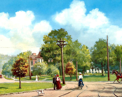 Highland Circle in Birmingham in 1906 vintage print