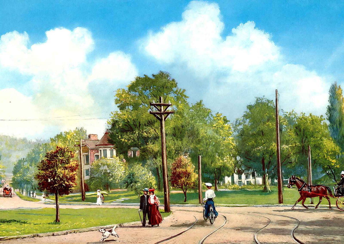Highland Circle Birmingham Alabama in 1906 Vintage Print (7 Sizes) - Retouched