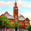 High School Akron Ohio in 1907 Vintage Print (7 Sizes) - Premium Quality
