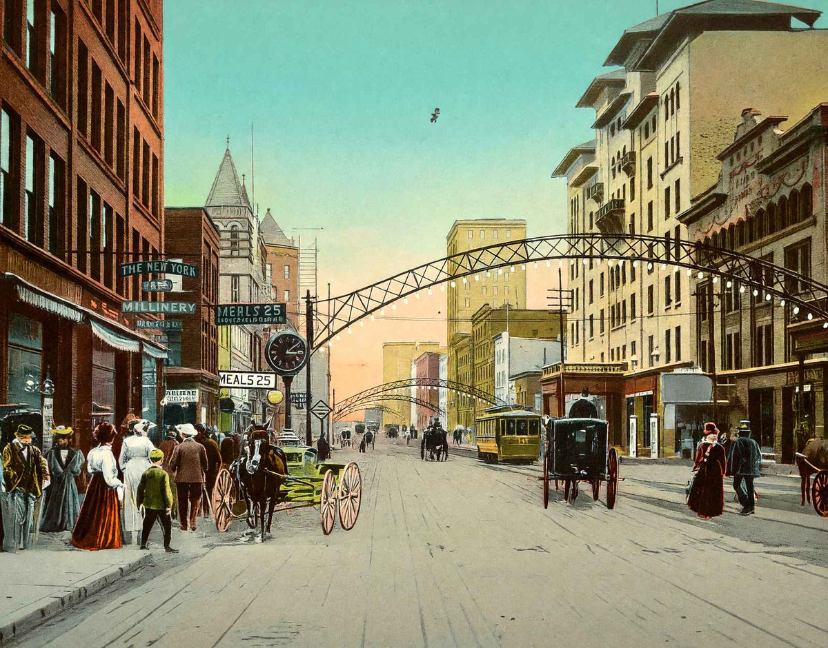 High Street Columbus Ohio in 1905 Vintage Print (7 Sizes) - Enhanced