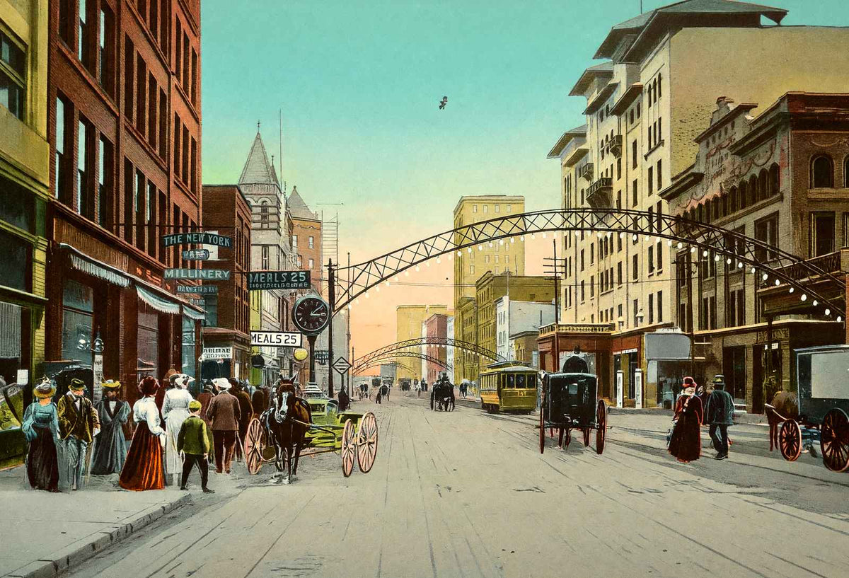 High Street Columbus Ohio in 1905 Vintage Print (7 Sizes) - Enhanced