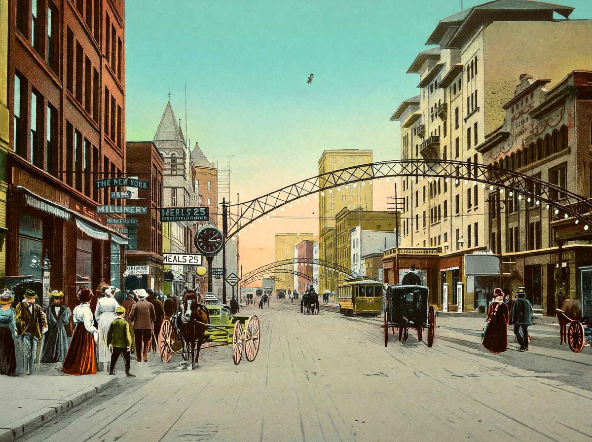 High Street Columbus Ohio in 1905 Vintage Print (7 Sizes) - Enhanced