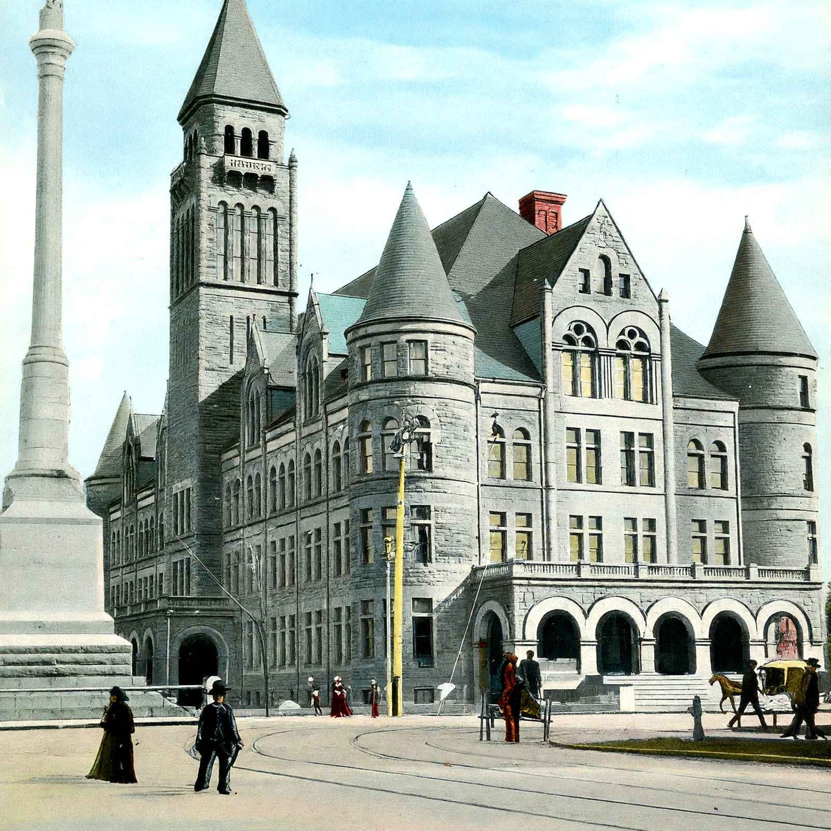 High School Dayton Ohio in 1906 Vintage Print (7 Sizes) - Enhanced