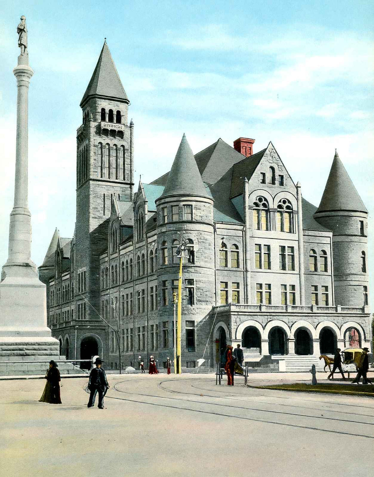 High School Dayton Ohio in 1906 Vintage Print (7 Sizes) - Enhanced