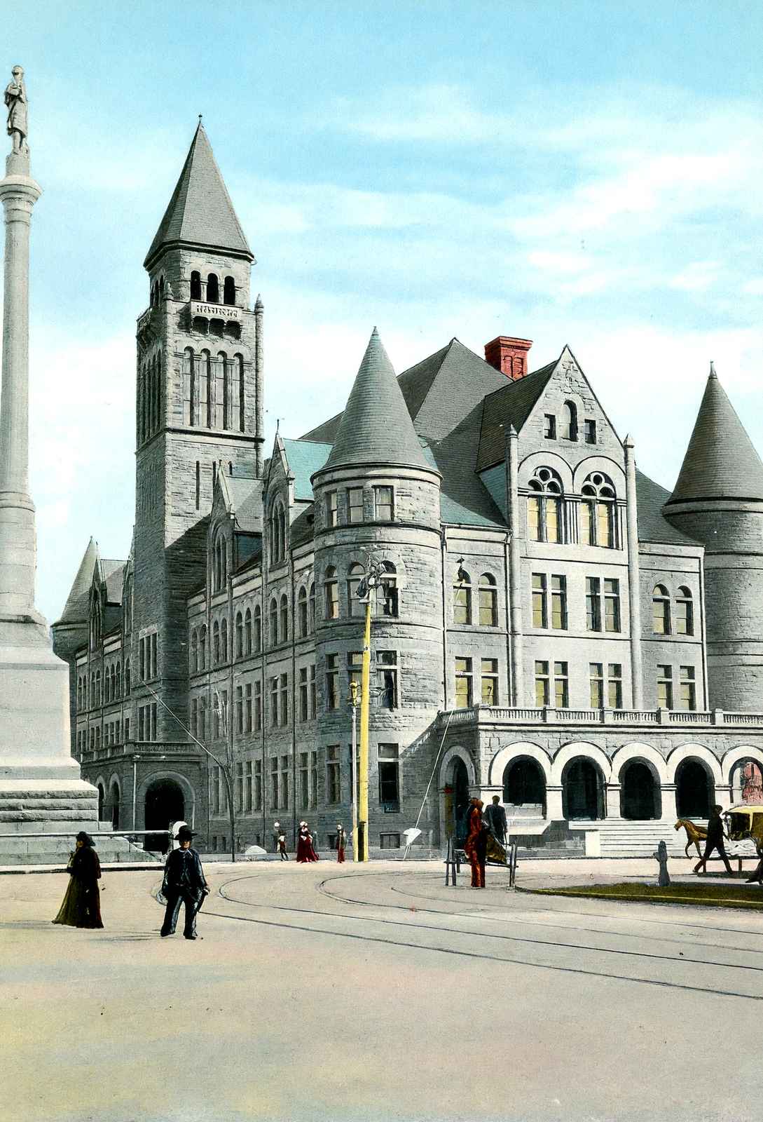 High School Dayton Ohio in 1906 Vintage Print (7 Sizes) - Enhanced
