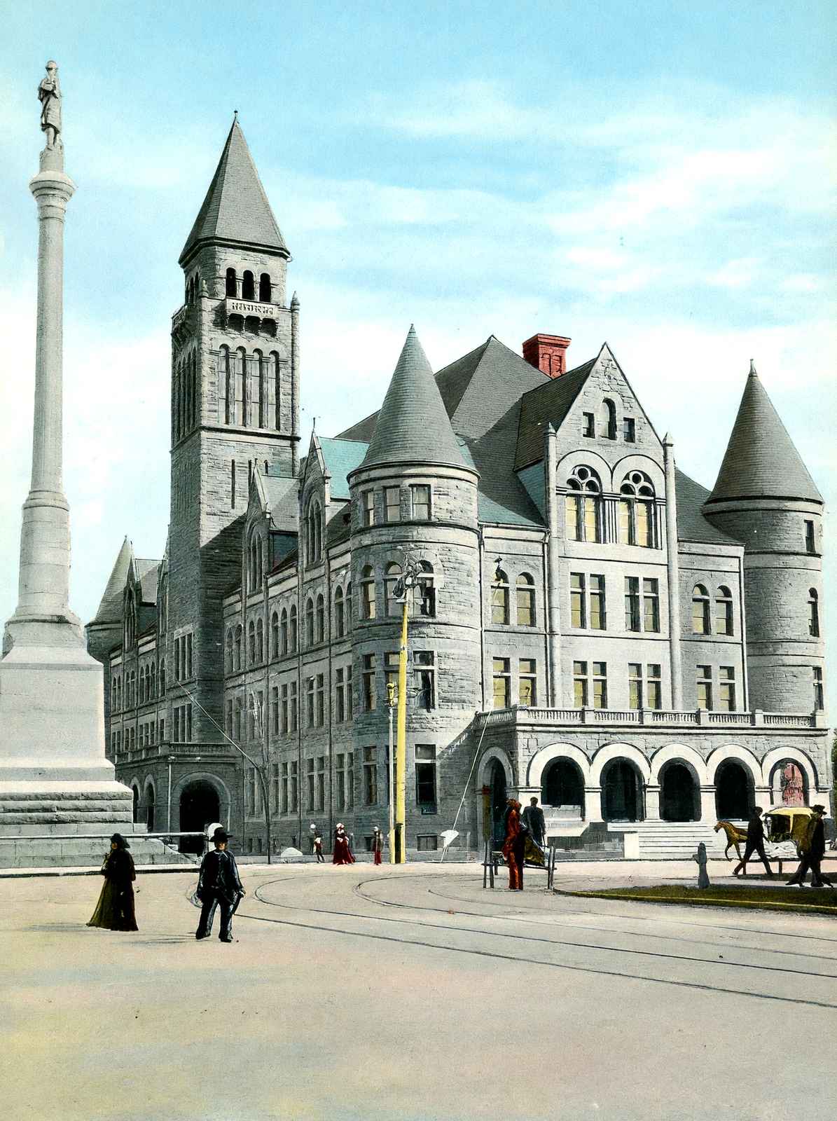 High School Dayton Ohio in 1906 Vintage Print (7 Sizes) - Enhanced