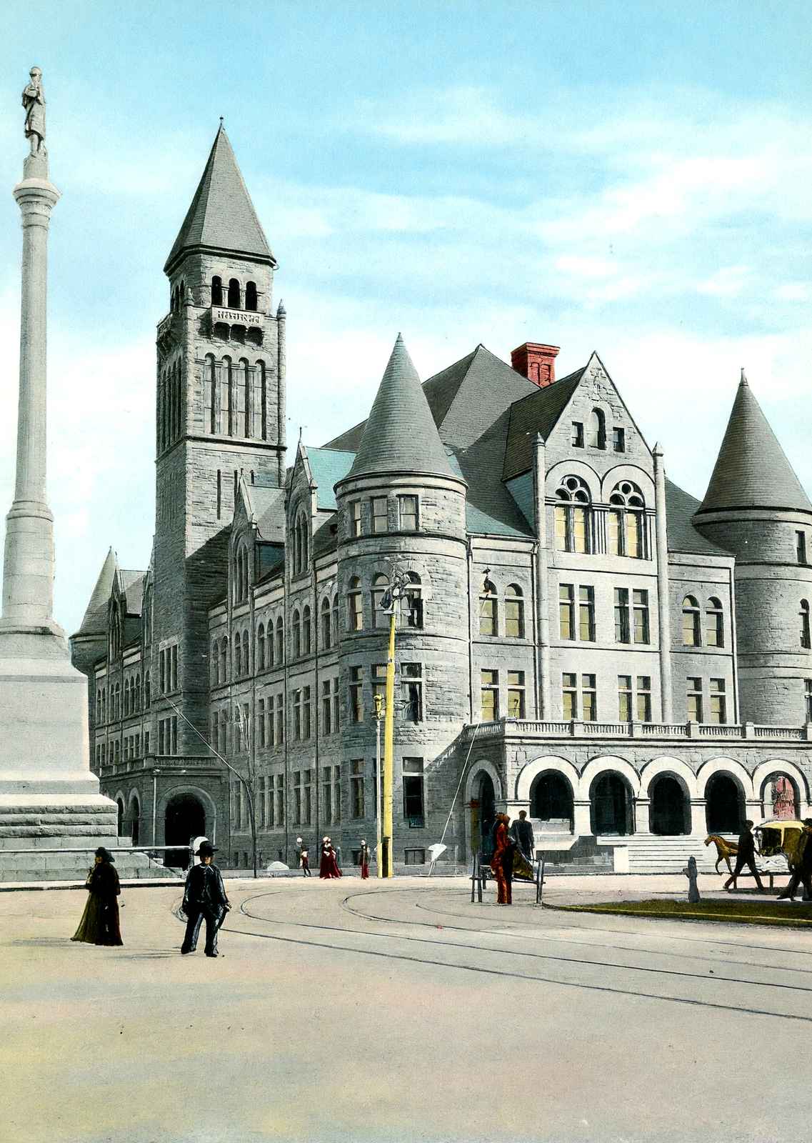 High School Dayton Ohio in 1906 Vintage Print (7 Sizes) - Enhanced