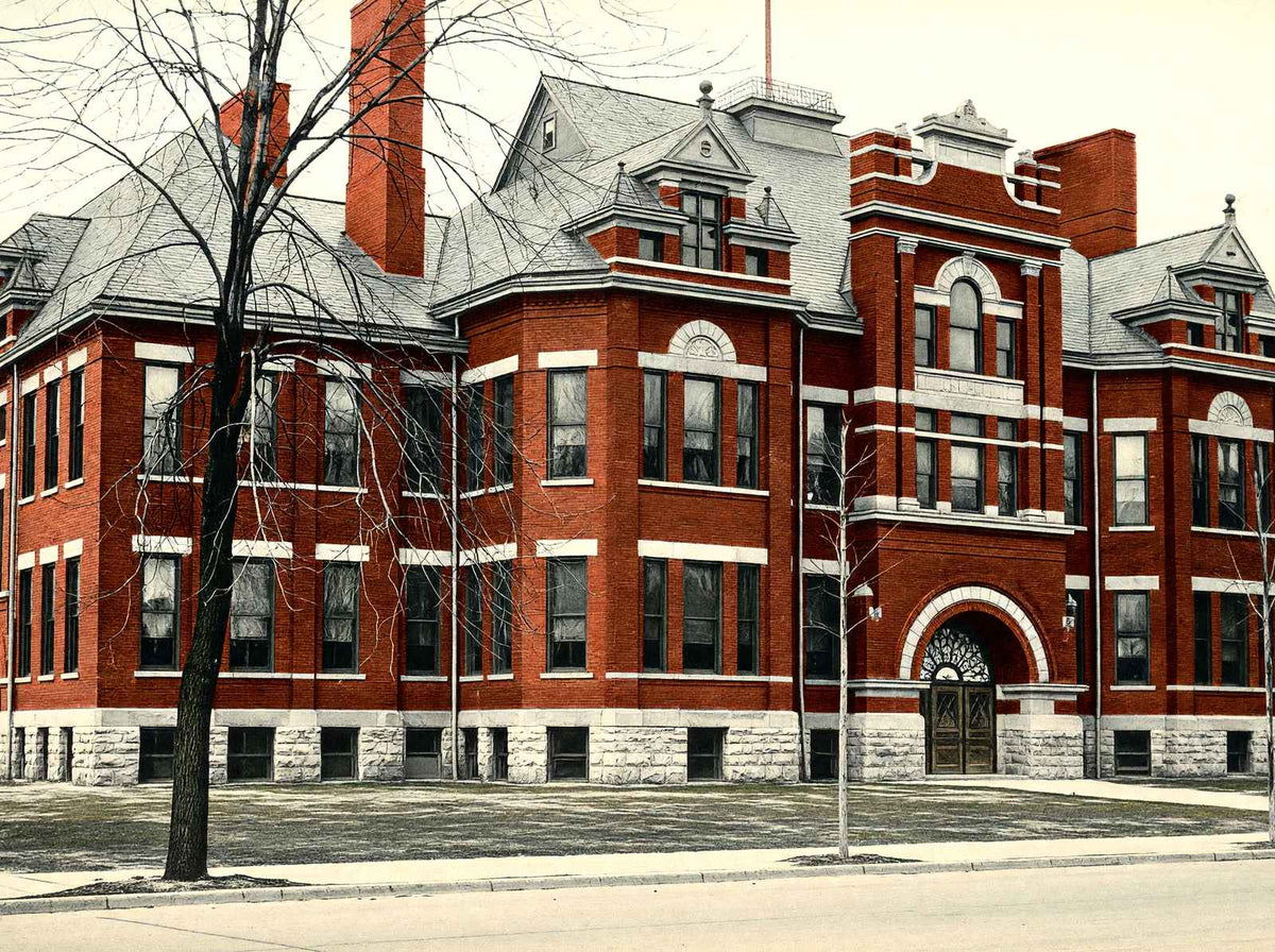 High School Findlay Ohio in 1906 Vintage Print (7 Sizes) - Reproduction